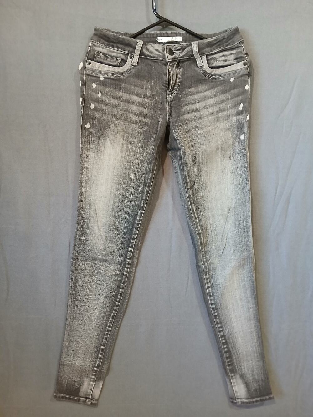 2.1 Denim Jeans Womens 26 Black Acid Skinny Casual Pockets Stretch Low Rise Trav